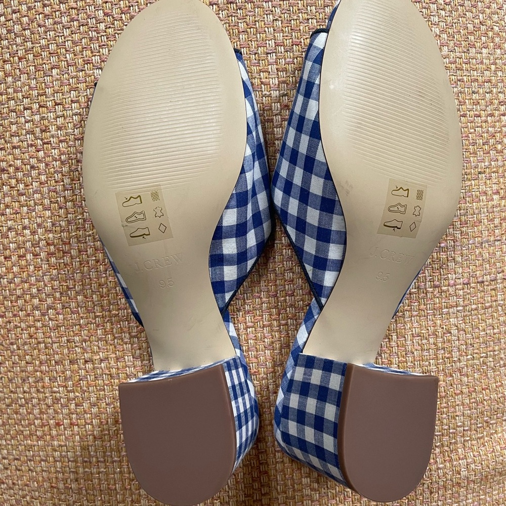 NWOB J. Crew gingham heeled mules - Picture 4 of 7